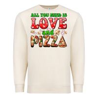 Sandshell all you need is love and pizza Premium Sweatshirt - AdoDesignShop