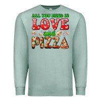 Seafoam all you need is love and pizza Premium Sweatshirt - AdoDesignShop