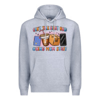 Heather Grey can't talk right now doing mom stuff Premium Hoodie - MaliasSmallBusiness