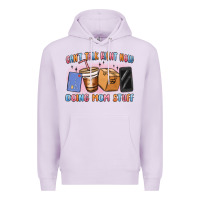 Lilac can't talk right now doing mom stuff Premium Hoodie - MaliasSmallBusiness