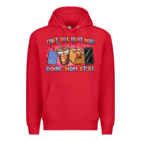 Red can't talk right now doing mom stuff Premium Hoodie - MaliasSmallBusiness