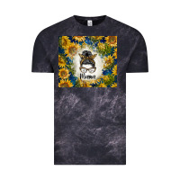 Cloud Black sunflowers messy bun mama Vintage Tee - BarkalooDesign