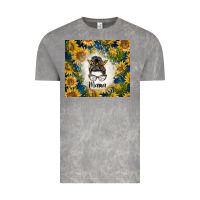 Cloud Rock sunflowers messy bun mama Vintage Tee - BarkalooDesign