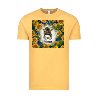 Vintage Mustard sunflowers messy bun mama Vintage Tee - BarkalooDesign
