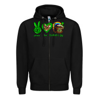 Black Peace love luck St. Patrick's Day Zipper Hoodie - Neo Western