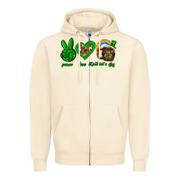Peace Love Luck St. Patrick's Day Zipper Hoodie | Teevron
