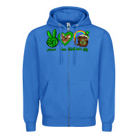 True Royal Peace love luck St. Patrick's Day Zipper Hoodie - Neo Western