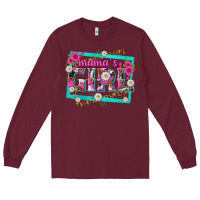 Burgundy mamas girl Long Sleeve Tee - texasbilliewilder
