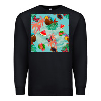 Black summer vibes seamless pattern Premium Sweatshirt - BundleAndBundleShop