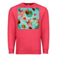 Cardinal summer vibes seamless pattern Premium Sweatshirt - BundleAndBundleShop