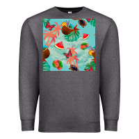 Charcoal Heather summer vibes seamless pattern Premium Sweatshirt - BundleAndBundleShop