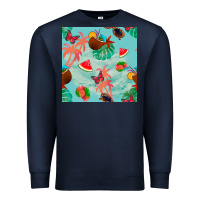 Navy summer vibes seamless pattern Premium Sweatshirt - BundleAndBundleShop