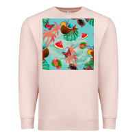 Pale Pink summer vibes seamless pattern Premium Sweatshirt - BundleAndBundleShop