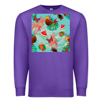 Purple summer vibes seamless pattern Premium Sweatshirt - BundleAndBundleShop