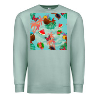 Seafoam summer vibes seamless pattern Premium Sweatshirt - BundleAndBundleShop