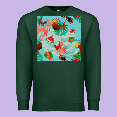 Summer Vibes Seamless Pattern Premium Sweatshirt Designed By Bundleandbundleshop