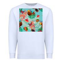 White summer vibes seamless pattern Premium Sweatshirt - BundleAndBundleShop