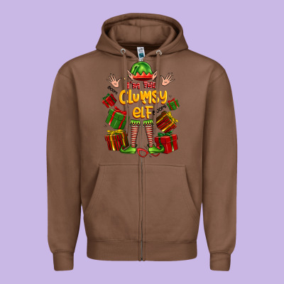 Im The Clumsy Elf Zipper Hoodie Designed By Fadigitalartstudio