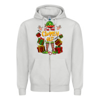 Dove Grey im the clumsy elf Zipper Hoodie - FaDigitalArtStudio