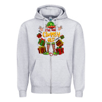 Heather Grey im the clumsy elf Zipper Hoodie - FaDigitalArtStudio