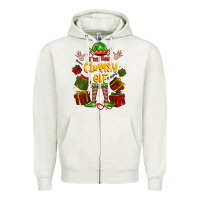 Oatmeal Heather im the clumsy elf Zipper Hoodie - FaDigitalArtStudio