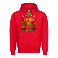 Red im the clumsy elf Zipper Hoodie - FaDigitalArtStudio