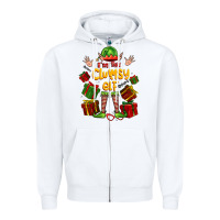 White im the clumsy elf Zipper Hoodie - FaDigitalArtStudio
