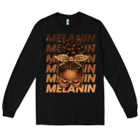 Black melanin afro messy bun Long Sleeve Tee - texasbilliewilder