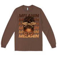 Chestnut melanin afro messy bun Long Sleeve Tee - texasbilliewilder