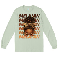Matcha melanin afro messy bun Long Sleeve Tee - texasbilliewilder