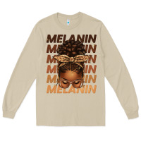 Mushroom melanin afro messy bun Long Sleeve Tee - texasbilliewilder