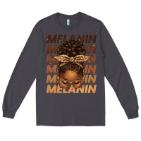 Smoke melanin afro messy bun Long Sleeve Tee - texasbilliewilder