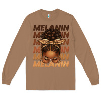 Toasted Coconut melanin afro messy bun Long Sleeve Tee - texasbilliewilder