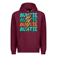Burgundy auntıe with lightning bolt Premium Hoodie - MaliasSmallBusiness