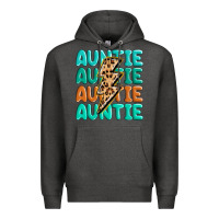 Charcoal Heather auntıe with lightning bolt Premium Hoodie - MaliasSmallBusiness