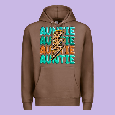 Auntıe With Lightning Bolt Premium Hoodie Designed By Maliassmallbusiness