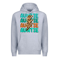 Heather Grey auntıe with lightning bolt Premium Hoodie - MaliasSmallBusiness
