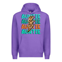 Purple auntıe with lightning bolt Premium Hoodie - MaliasSmallBusiness