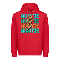 Red auntıe with lightning bolt Premium Hoodie - MaliasSmallBusiness