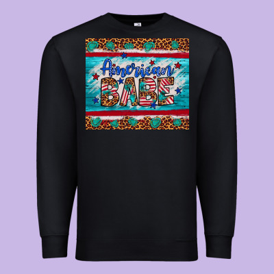 American Babe Leopard Gemstone Premium Sweatshirt Designed By Artiststas