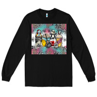 Black cartoon characters coffee cups Long Sleeve Tee - Zillion Design Studio
