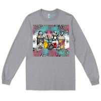 Heather Grey cartoon characters coffee cups Long Sleeve Tee - Zillion Design Studio