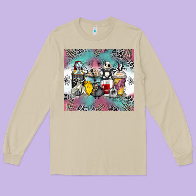 Cartoon Characters Coffee Cups Long Sleeve Tee Designed By Zillion Design Studio