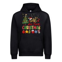 Black just a girl who loves christmas Urban Hoodie - MaliasSmallBusiness