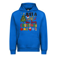 Cobalt just a girl who loves christmas Urban Hoodie - MaliasSmallBusiness
