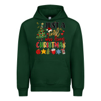 Forest Green just a girl who loves christmas Urban Hoodie - MaliasSmallBusiness
