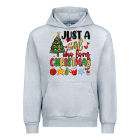 Heather Grey just a girl who loves christmas Urban Hoodie - MaliasSmallBusiness