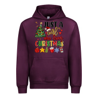 Mauve Wine just a girl who loves christmas Urban Hoodie - MaliasSmallBusiness
