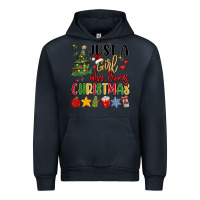 Navy just a girl who loves christmas Urban Hoodie - MaliasSmallBusiness