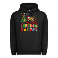 Pigment Black just a girl who loves christmas Urban Hoodie - MaliasSmallBusiness